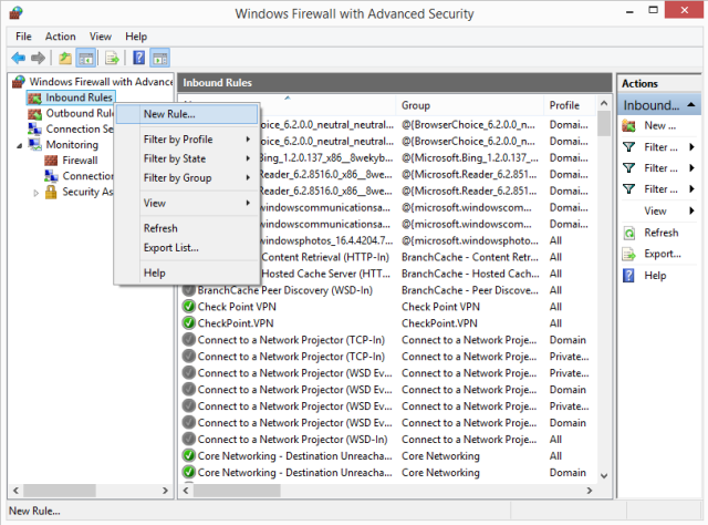 Inbound Rules | New Rule