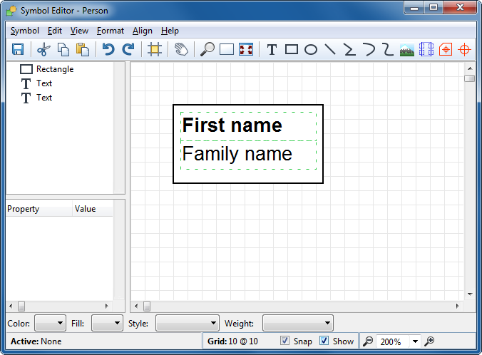 Symbol Editor with Person symbol loaded