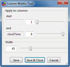 Column widths tool