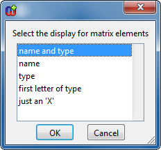 Selecting option for text display