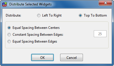 Distribute Selected Widgets