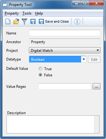 Property Tool with boolean as datatype