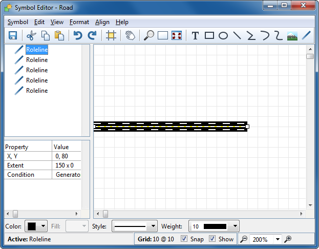 Role Symbol Editor with multiple lines