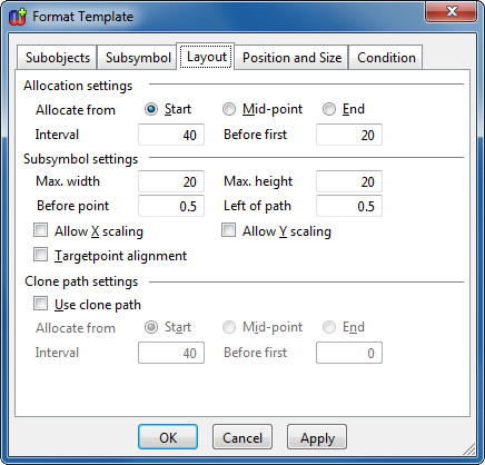 Template layout settings