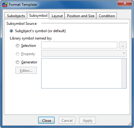Template subsymbol settings