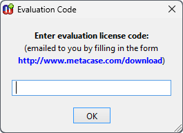 Enter evaluation license code