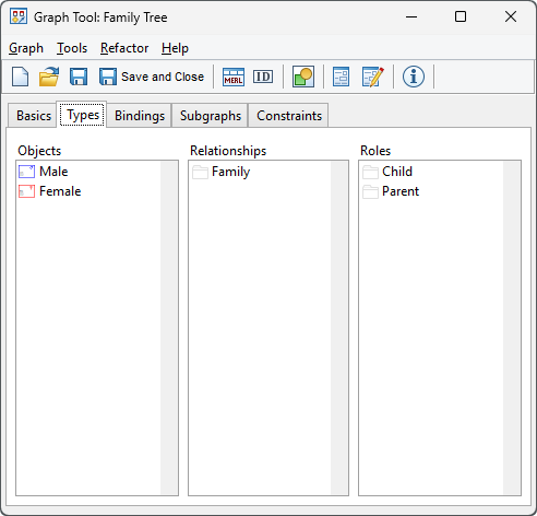 Graph Tool Types modifications