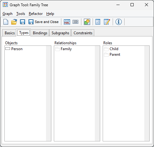 Graph Tool with types