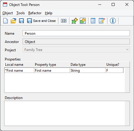 Object Tool with one property