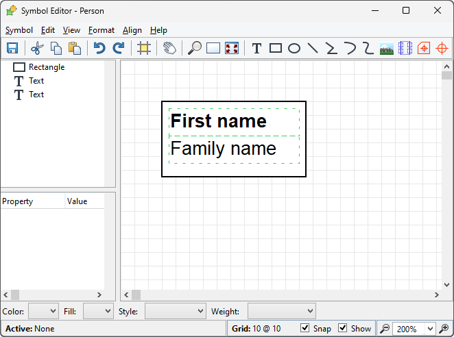 Symbol Editor with Person symbol loaded