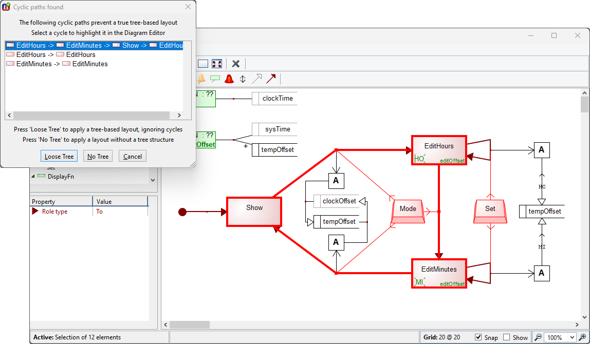 Cyclic Paths dialog