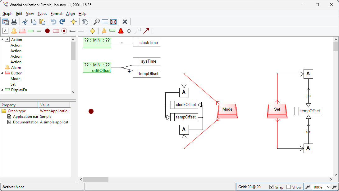Diagram Editor with hidden objects