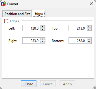 Diagram element Format dialog - Edges