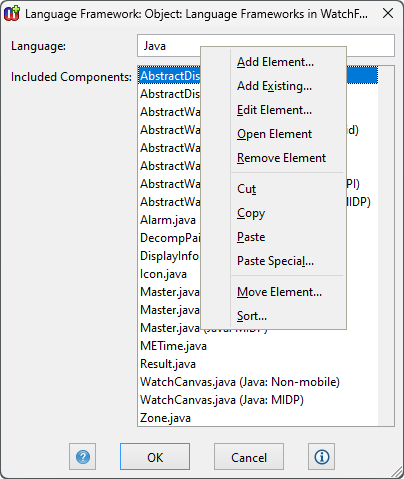 Menu for collections