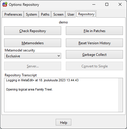 Options - Repository