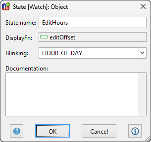 Property dialog for EditHours