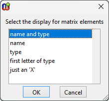 Selecting option for text display