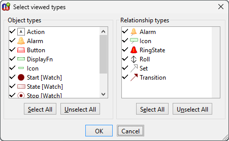 Selecting viewed types