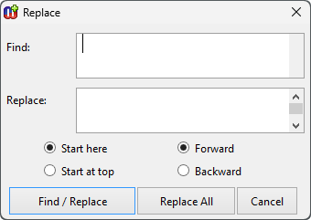 Text Replace dialog