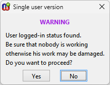 Warning about database state