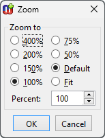 Zoom dialog