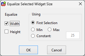 Equalize Selected Widget Size