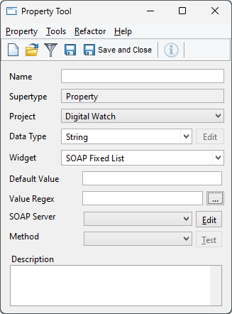 Property Tool with SOAP widget