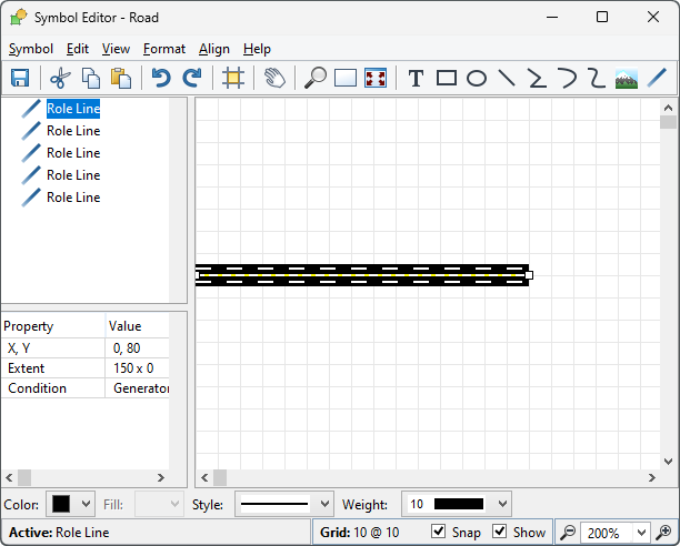 Role Symbol Editor with multiple lines