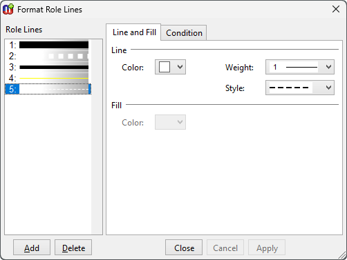 Role line format dialog