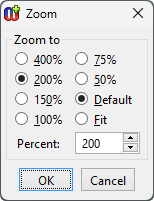 Zoom dialog